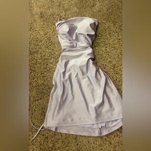 Elegant White Satin Dress